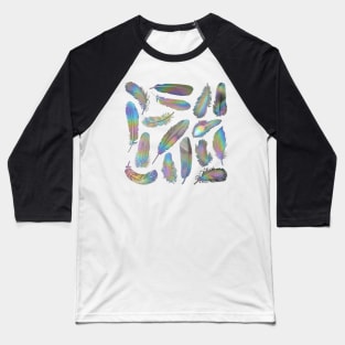 Iridescent Feathers Baseball T-Shirt